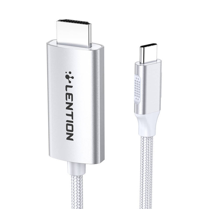 Cable Lention CU707 USB-C a HDMI 2.0, 4K60Hz, 1Gbps, 3m (plateado)