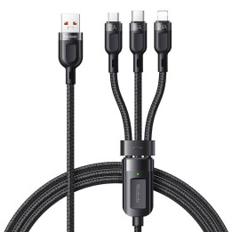 Кабель USB — USB-C / Lightning / Micro USB 3 в 1, Mcdodo CA-0930, 6 А, 1,2 м (черный)