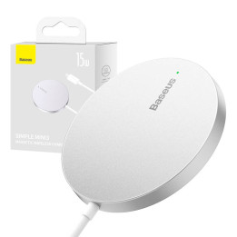Cargador Inalámbrico Magnético Baseus Simple Mini3 15W (Plata)