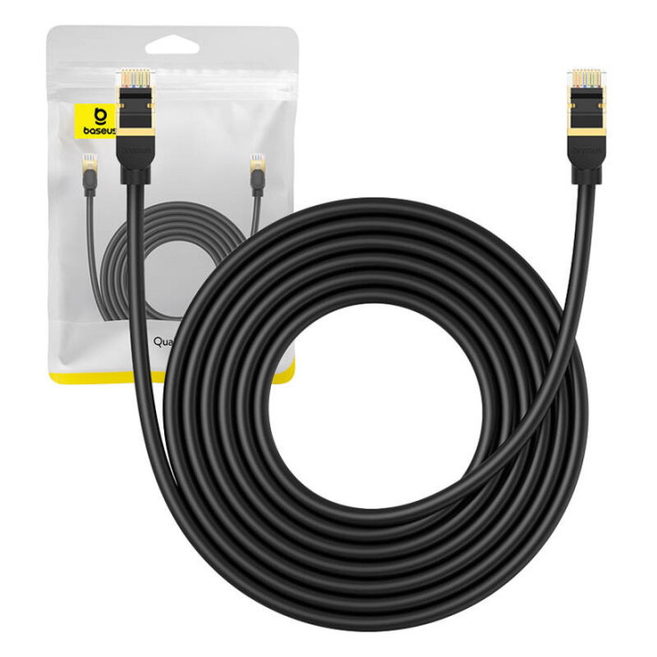 Сетевой кабель Cat.8 Baseus Ethernet RJ45, 40 Гбит/с, 5 м (черный)