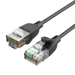 Сетевой кабель UTP CAT6A Vention IBIBH RJ45 Ethernet 10 Гбит/с, 2 м, черный, тонкий тип