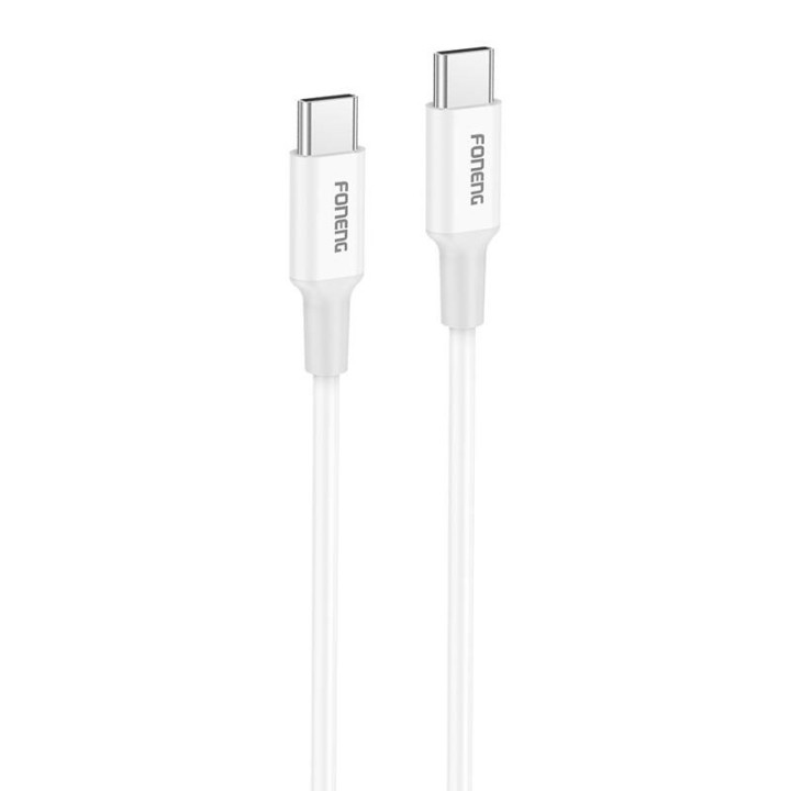 Cable Foneng X106 USB-C a USB-C de 60 W, 1,2 m (blanco)