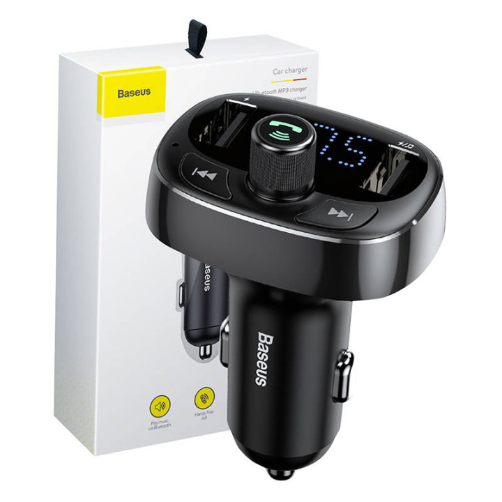 FM-передатчик Baseus T-type S-09 Bluetooth (черный)