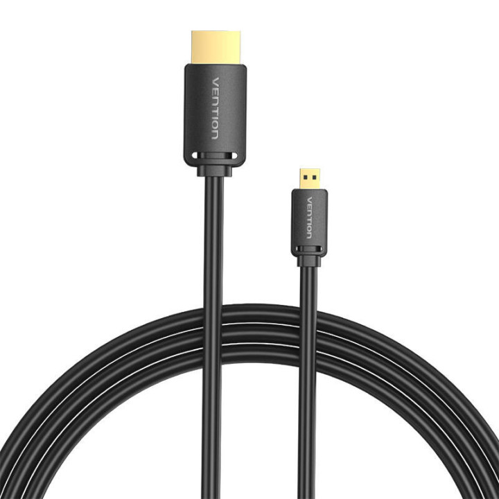 Кабель HDMI-D «папа» — «папа» HDMI-A Vention AGIBI, 3 м, 4K, 60 Гц (черный)