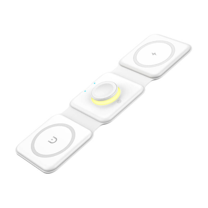 Cargador inalámbrico magnético, Essager, EWXCX3-NMC02, 3w1, 15W (blanco)
