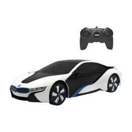RASTAR Радиоуправляемый автомобиль BMW i8 с дистанционным управлением 1:24, чувствительный к УФ-излучению (белый и желтый)