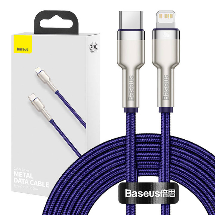 Кабель USB-C Baseus Cafule Series для Lightning, 20 Вт, 2 м (фиолетовый)