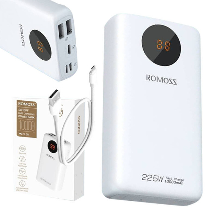 Powerbank Romoss SW10PF 10000mAh, 22,5W (blanco)