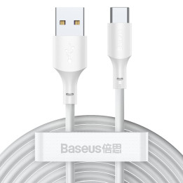Kit de cable de datos Baseus Simple Wisdom USB a tipo C 5A (2 piezas/juego) 1,5 m blanco