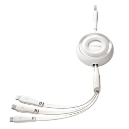 Cable colorido USB a USB-C/Lightning/Micro USB 3 en 1 Joyroom 3,5 A, 1 m (blanco)