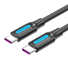 Кабель USB-C 2.0 Vention COTBG 5A, PD 100Вт, 1,5м Черный ПВХ