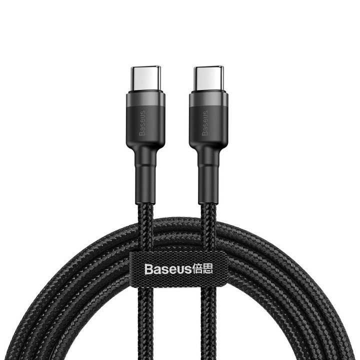 Baseus Cafule PD2.0 60W flash carga USB Para cable tipo C (20V 3A) 2m Gris+Negro