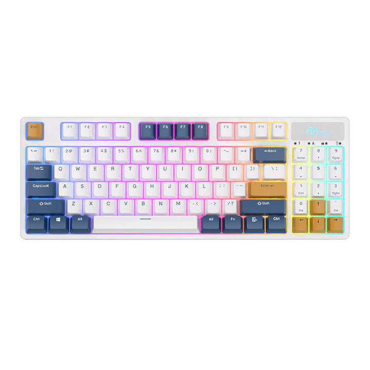 Беспроводная механическая клавиатура Royal Kludge RK89 RGB, лимонный переключатель (белый) (QWERTY)