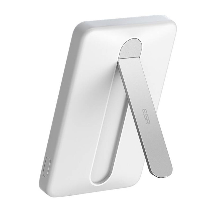 ESR Qi2 MagSlim 5000 mAh batería externa magnética con soporte (blanco)
