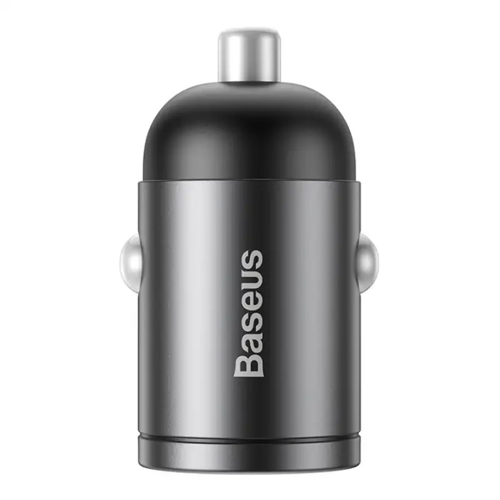 Baseus Tiny Star Mini Cargador de Coche de Carga Rápida Puerto USB 30W Gris