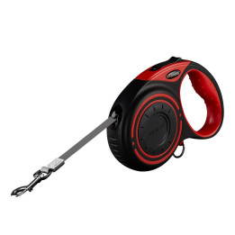 Dogness automatic leash 5m with flashlight and bag container (red)