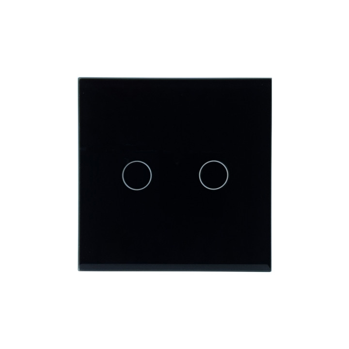 SmartWise T4 EU 2C UNI (R3), schwarz, 2-Gang, WiFi+RF intelligenter Lichtschalter (funktioniert mit einem einzelnen stromführend