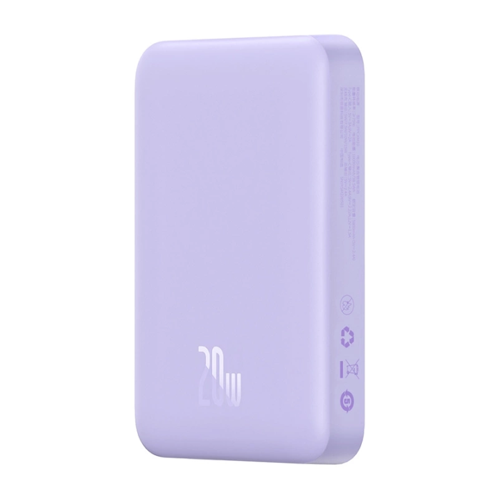 Powerbank Baseus Magnetic Mini 10000mAh, USB-C 20W MagSafe (púrpura)
