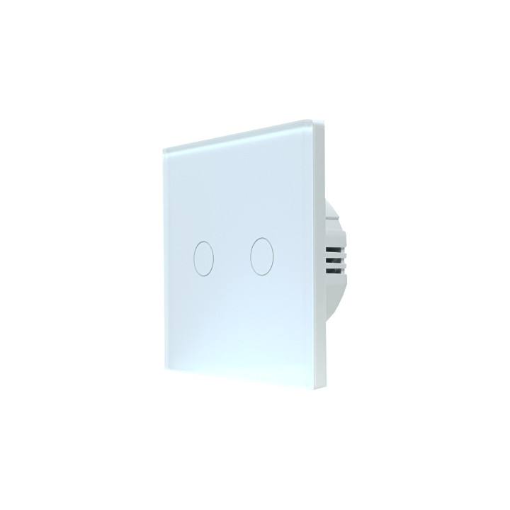 SmartWise T62 UNI Zigbee 3.0 + RF, 2-клавишный интеллектуальный настенный выключатель, универсальная проводка, белая сенсорная п