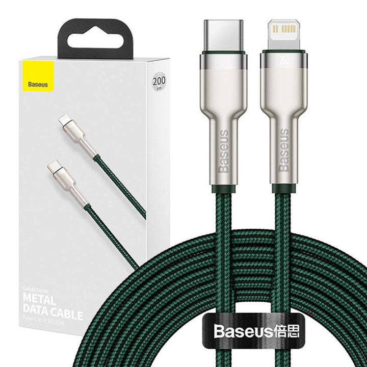 Кабель Baseus USB-C для Lightning 2 м (зеленый)