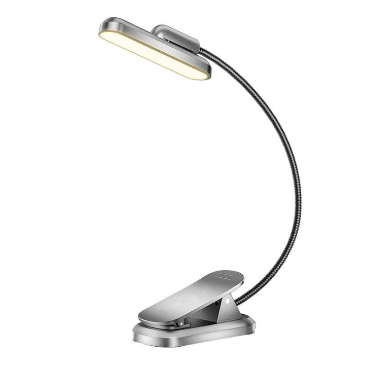 Drahtlose Lampe drehbar Glocusent GLCSNTA2401 Buchleuchte, USB-C 1000 mAh Grau