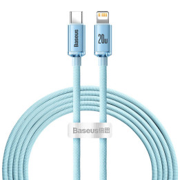 Cable Baseus Crystal Shine USB-C a IP, 20W, 2m (azul)