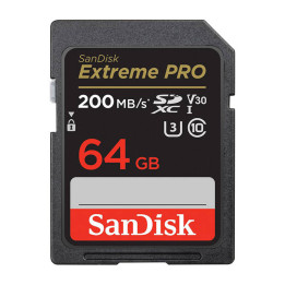 Карта памяти SANDISK EXTREME PRO SDXC 64 ГБ 200/90 МБ/с UHS-I U3 (SDSDXXU-064G-GN4IN)