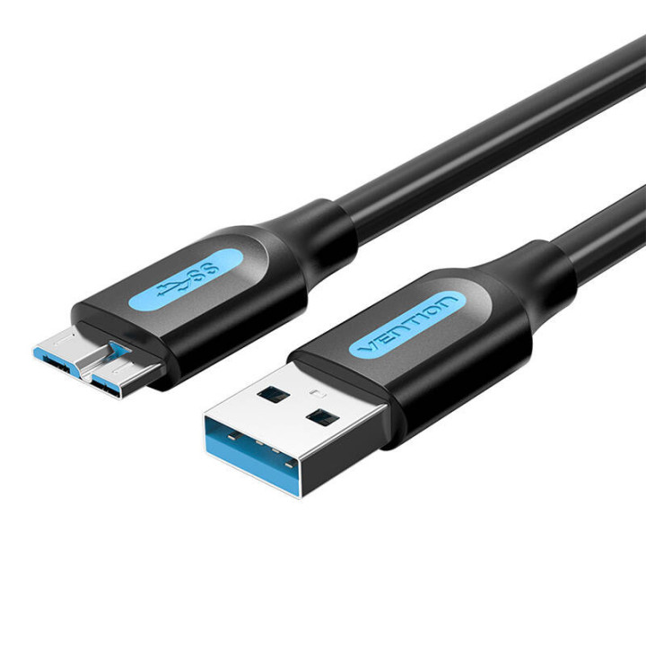 Плоский кабель USB 3.0 A к Micro-B Vention COPBH 2A 2 м Черный
