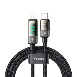 Mcdodo CA-3600 Cable USB-C a Lightning, apagado automático, 36W, 1,2m (negro)
