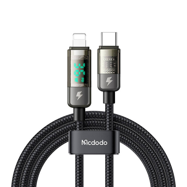Mcdodo CA-3600 Cable USB-C a Lightning, apagado automático, 36W, 1,2m (negro)