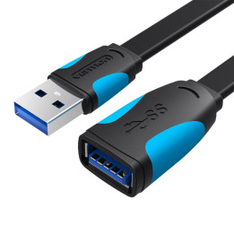 Плоский удлинитель USB 3.0 Vention VAS-A13-B150 1,5м Черный
