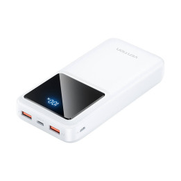 Powerbank, Vention, FHLW0, 20000mAh, Micro-USB, USB-C, 2xUSB-A, 22,5W (blanco)