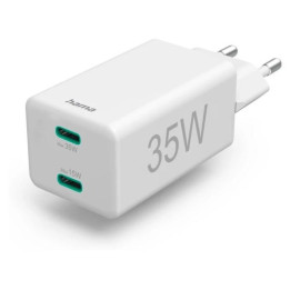 Hama mini 35W, PD/QC 3.0 (2X USB-C), blanco