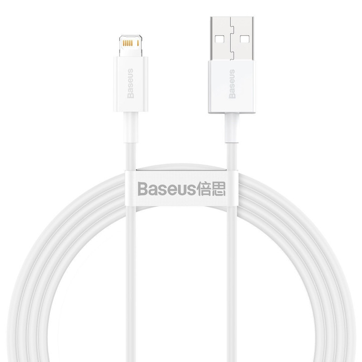 Cable Baseus Serie Superior USB a Lightning 2.4A 1,5m (blanco)