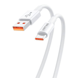 Cable USB a USB-C VFAN X17, 6A, 1,2 m (blanco)
