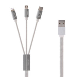 Cable USB 3 en 1 Remax Kerolla, 1m (blanco)