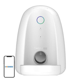 Автоматическая кормушка для домашних животных с пластиковой миской WIFI mini Dogness (белая)