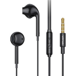 Проводные наушники-вкладыши VFAN M15, разъем 3,5 мм, 1 м (черные)
