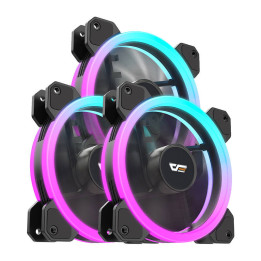 Juego de ventiladores para ordenador Darkflash DR11 3 en 1 ARGB