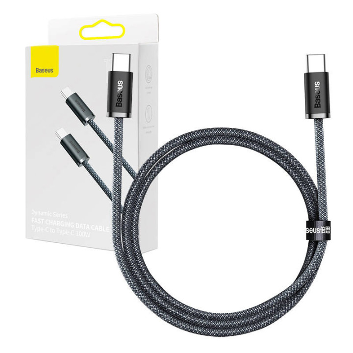 Cable USB-C a USB-C Baseus Dynamic Series, 100W, 1m (gris)