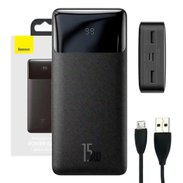 Powerbank Baseus Bipow 20000mAh, 2xUSB, USB-C, 15W (negro)