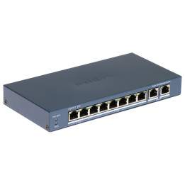 Hikvision DS-3E1310HP-EI(B) Управляемый PoE коммутатор 8 портов 10/100 Mbps 2 аплинка