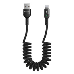 Cable USB a Lightning, Mcdodo CA-6410, resorte, 1,8 m (negro)