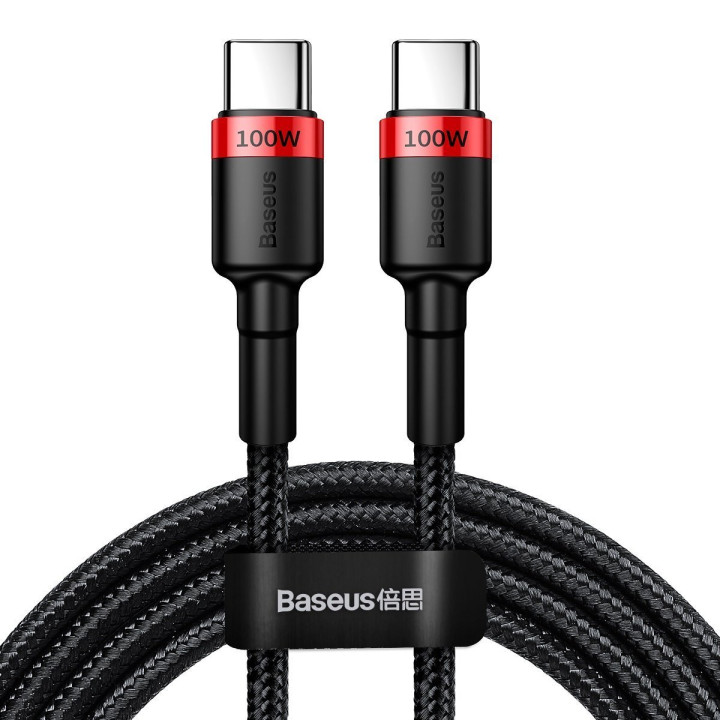 Baseus Cafule PD2.0 100W flash carga USB Para cable tipo C (20V 5A)2m Rojo+Negro