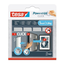 SELF-ADHESIVE MOUNTING STRIPS POWERSTRIPS-CLICK/SMALL TESA