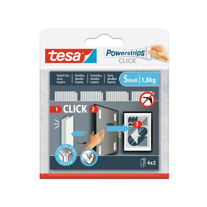 САМОКЛЕЯЩИЕСЯ МОНТАЖНЫЕ ПОЛОСКИ POWERSTRIPS-CLICK/SMALL TESA