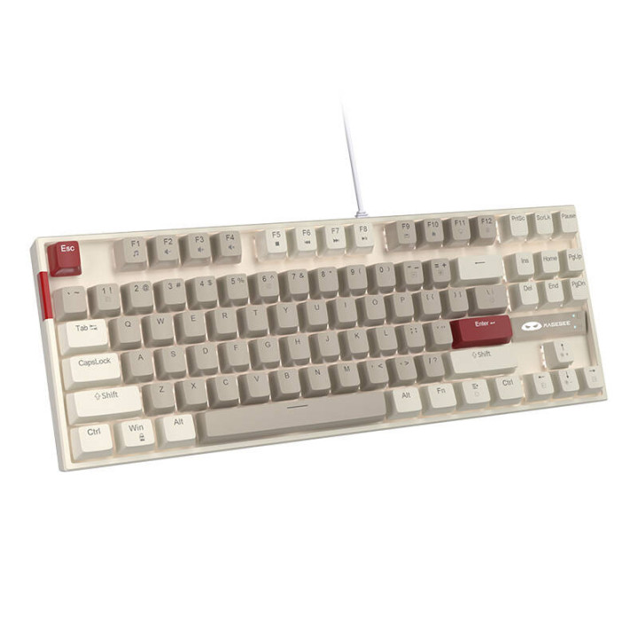 Teclado con cable MageGee MK-STAR (retro blanco y gris) (QWERTY)