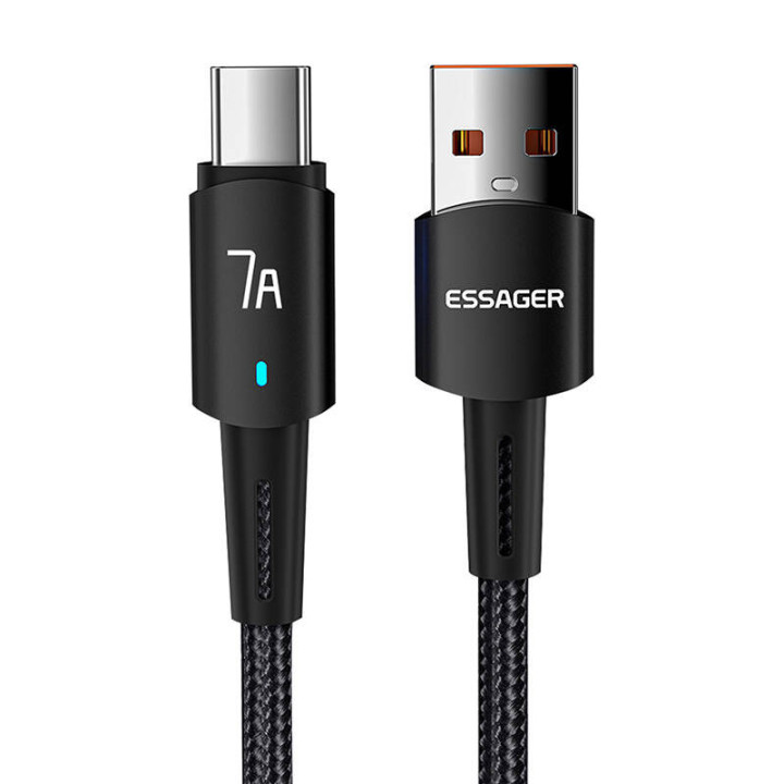 Essager Sunset USB a USB-C 7A cable de 2m (negro)