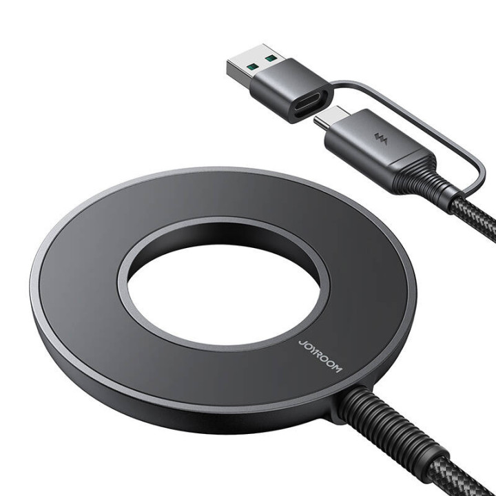 Cargador magnético Joyroom JR-WQM03, USB + USB-C, 1,2 m (negro)