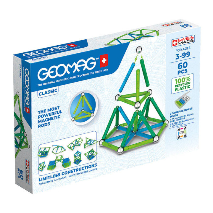 Магнитные блоки Classic Recycled, 60 элементов GEOMAG GEO-272
